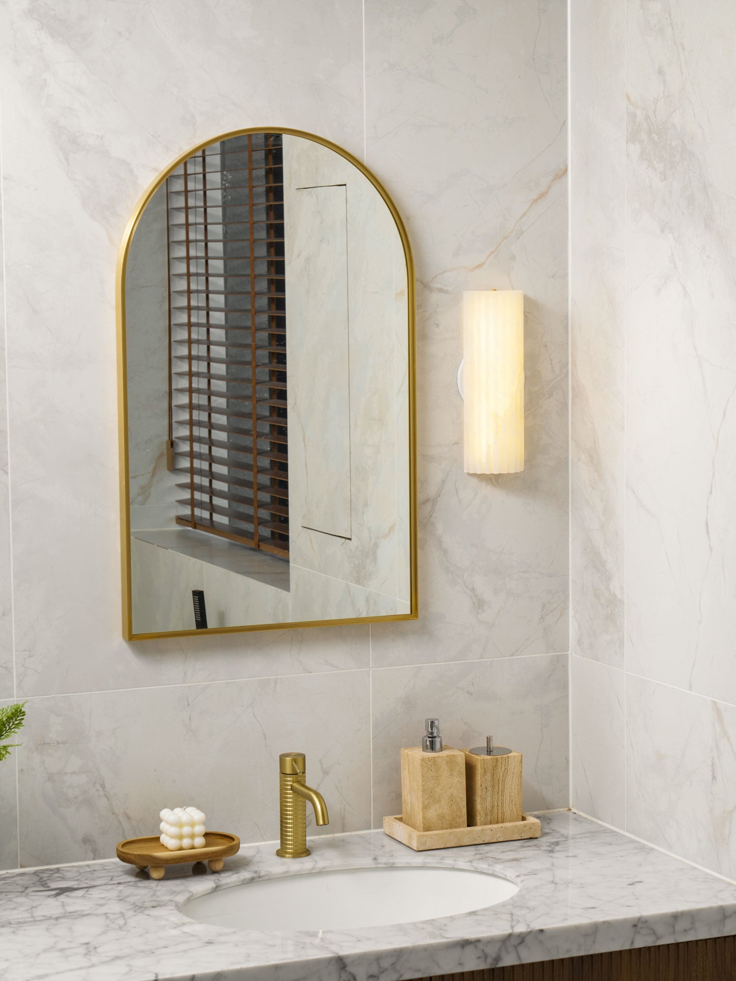 Cascata Fluted Stone Sconce