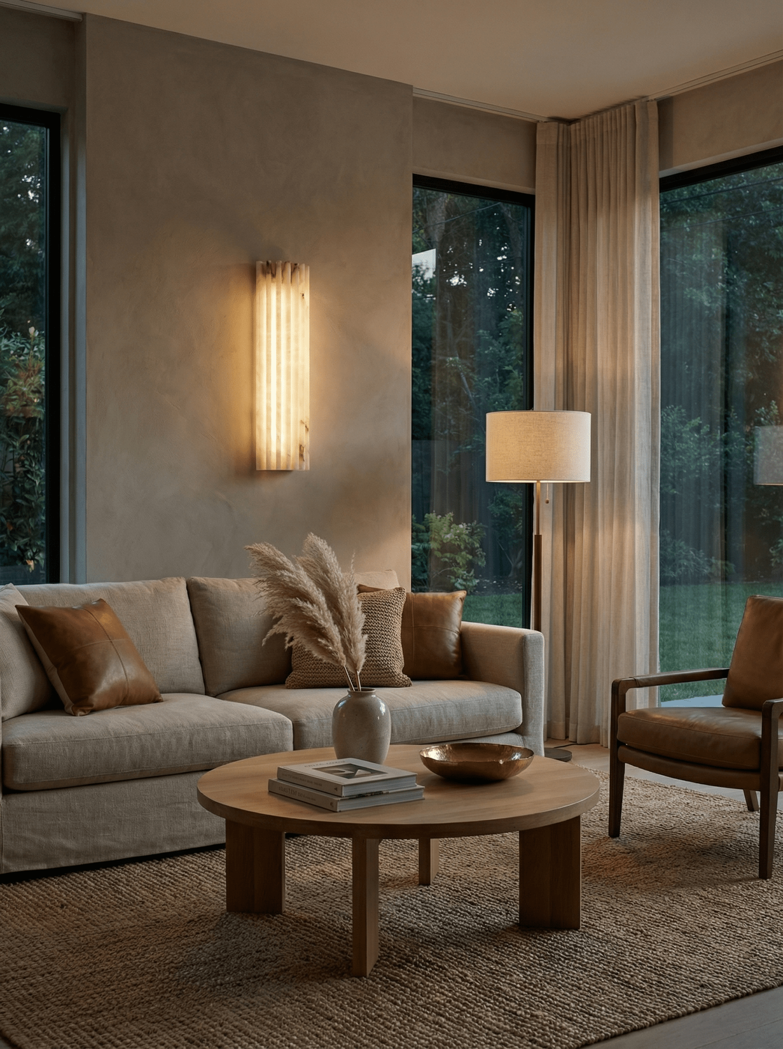 Cascata Fluted Stone Sconce