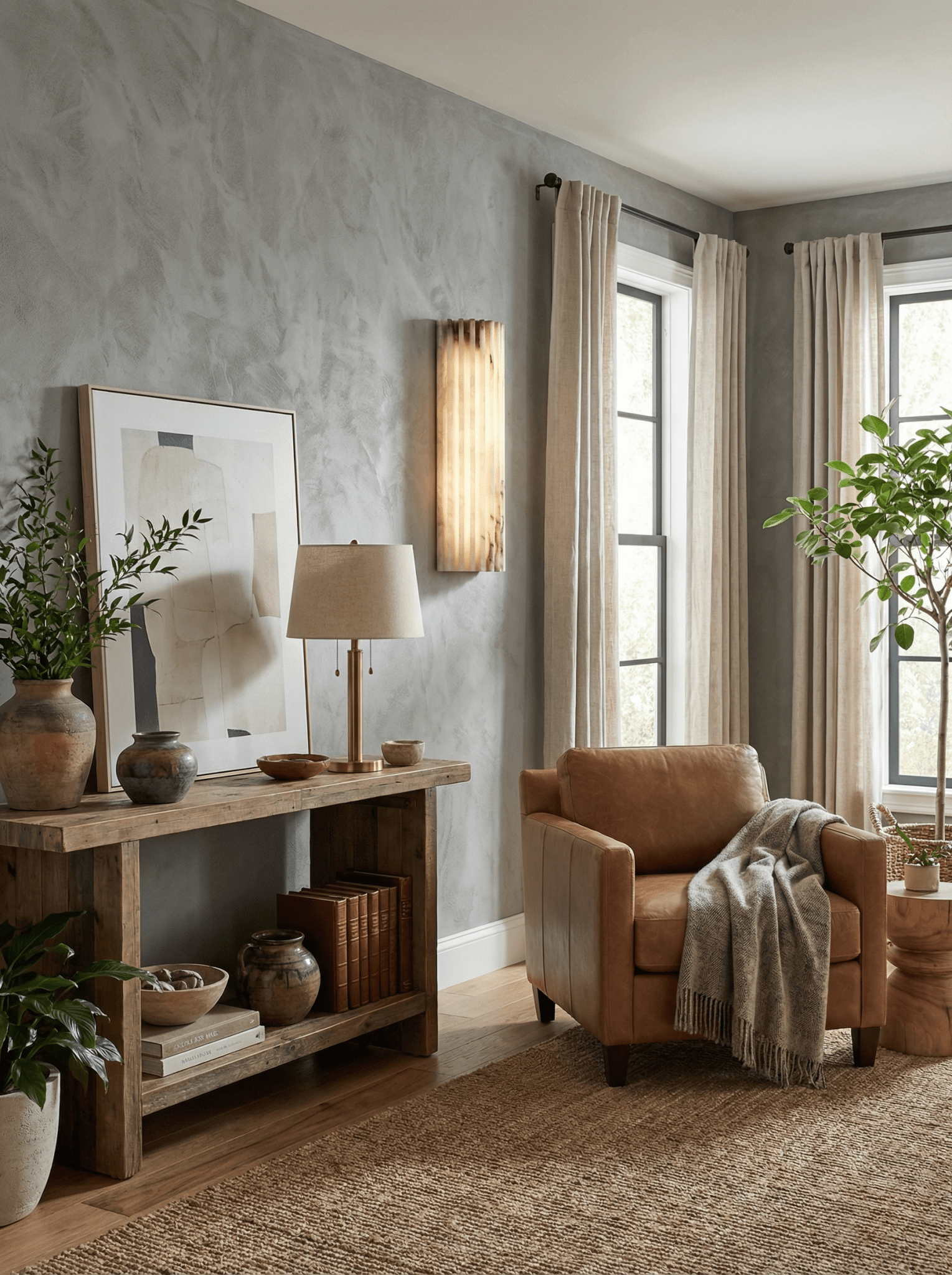 Cascata Fluted Stone Sconce