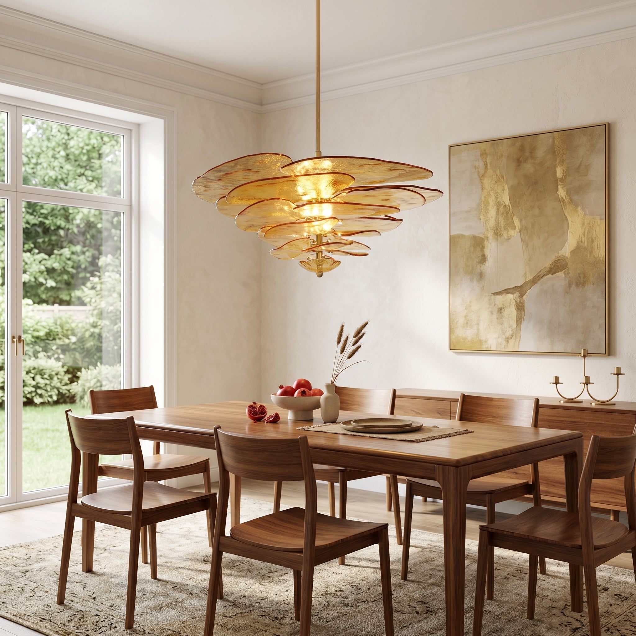 Corolla Tiered Glass Petal Chandelier