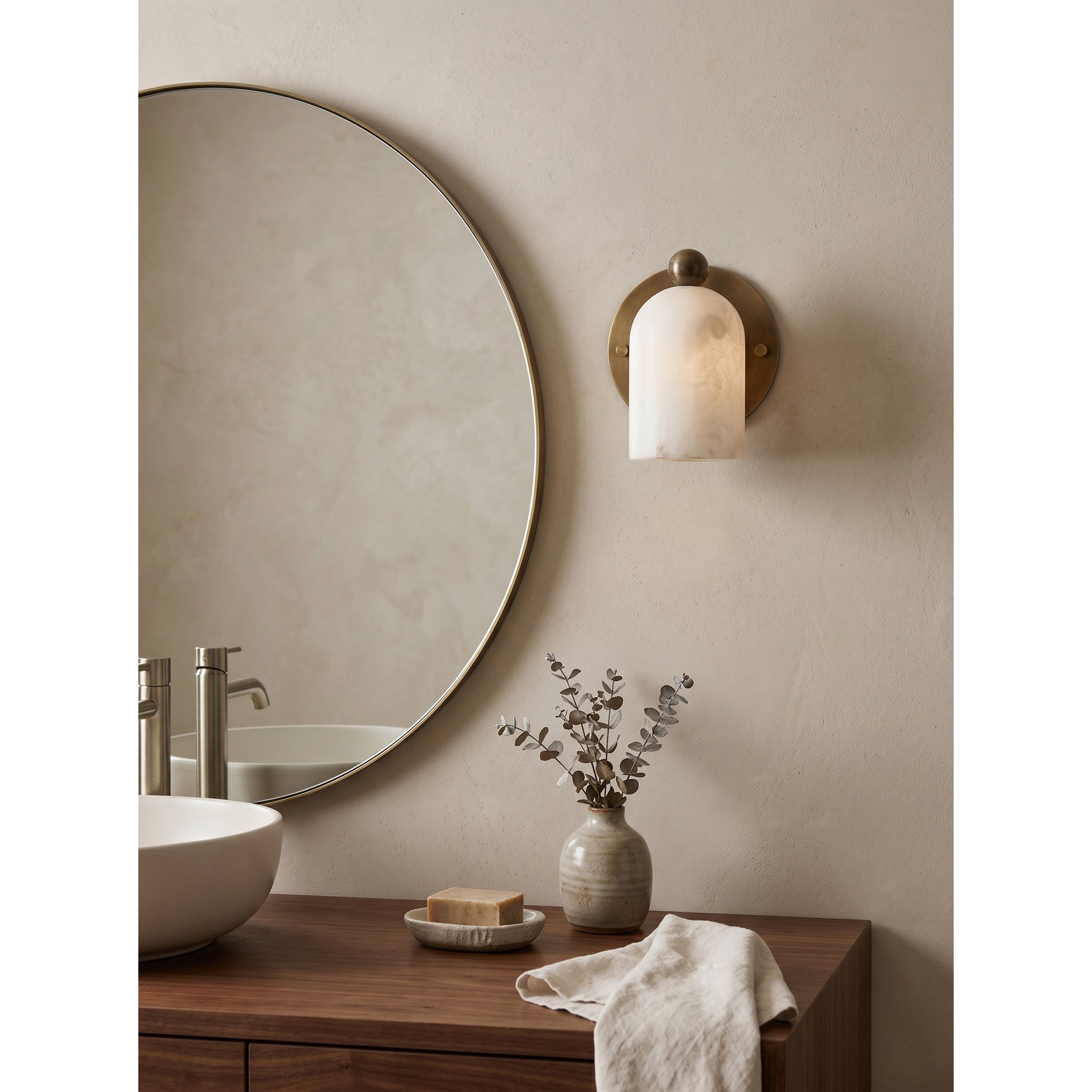 Calla Alabaster Dome Sconce