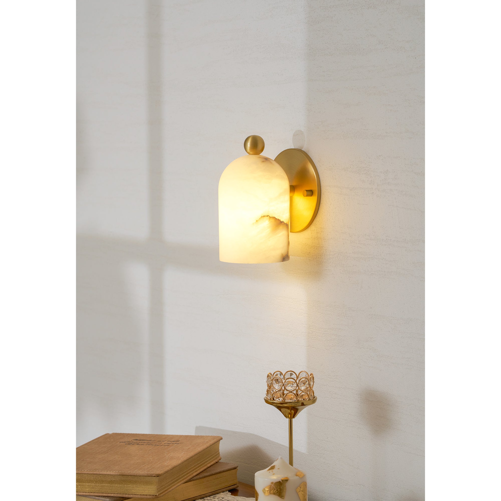 Calla Alabaster Dome Sconce