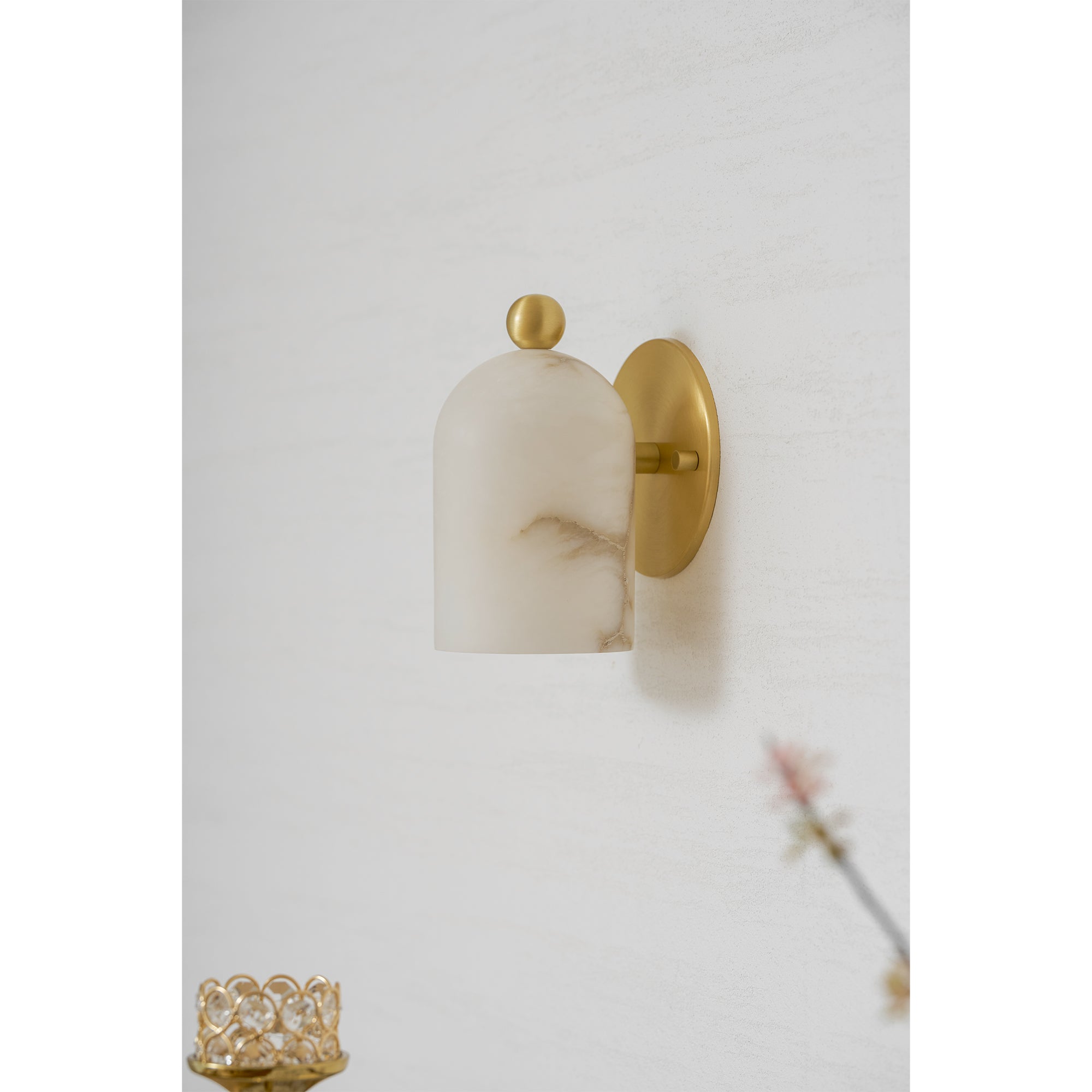 Calla Alabaster Dome Sconce