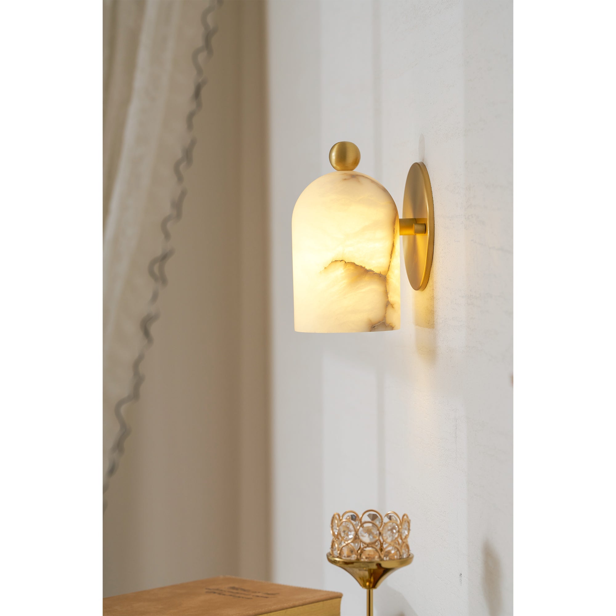 Calla Alabaster Dome Sconce