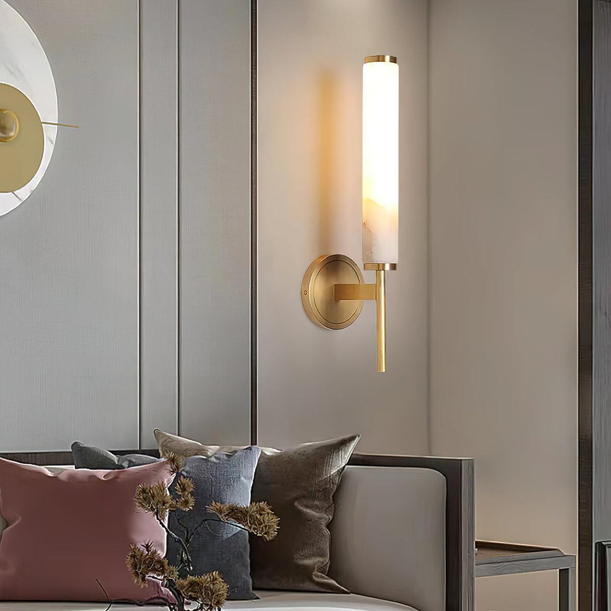 Talia Alabaster Column Sconce