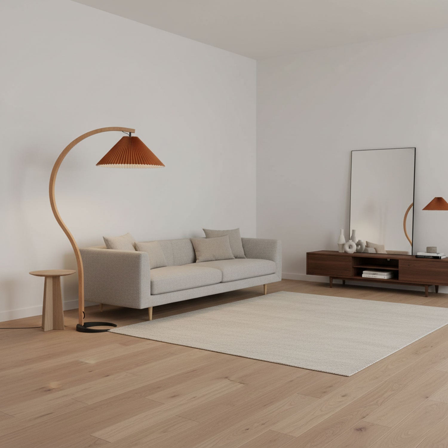 Halden Beechwood Dome Floor Lamp