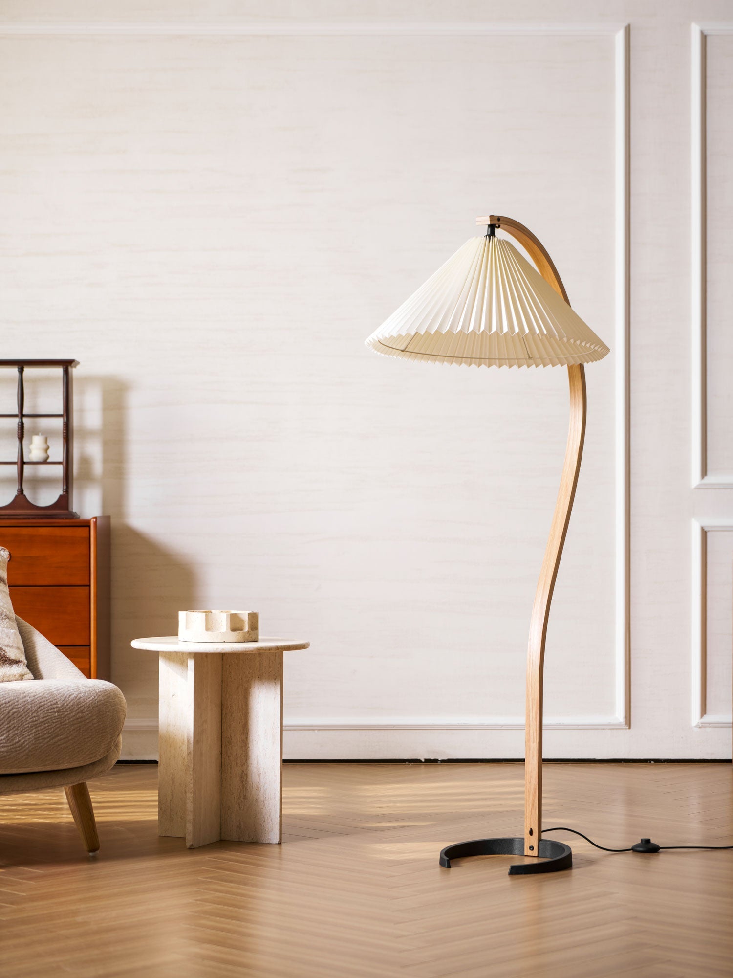 Halden Beechwood Dome Floor Lamp