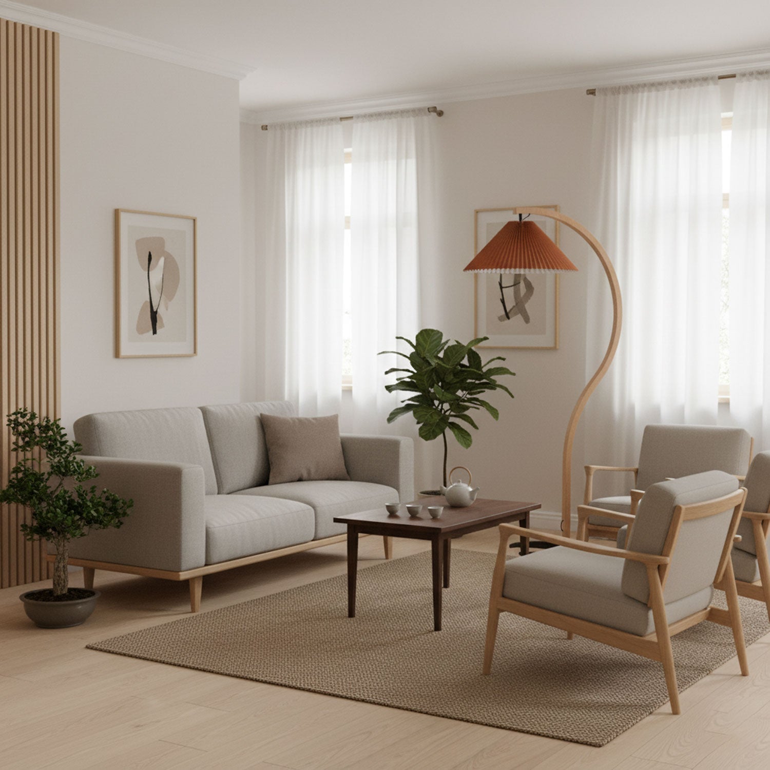 Halden Beechwood Dome Floor Lamp