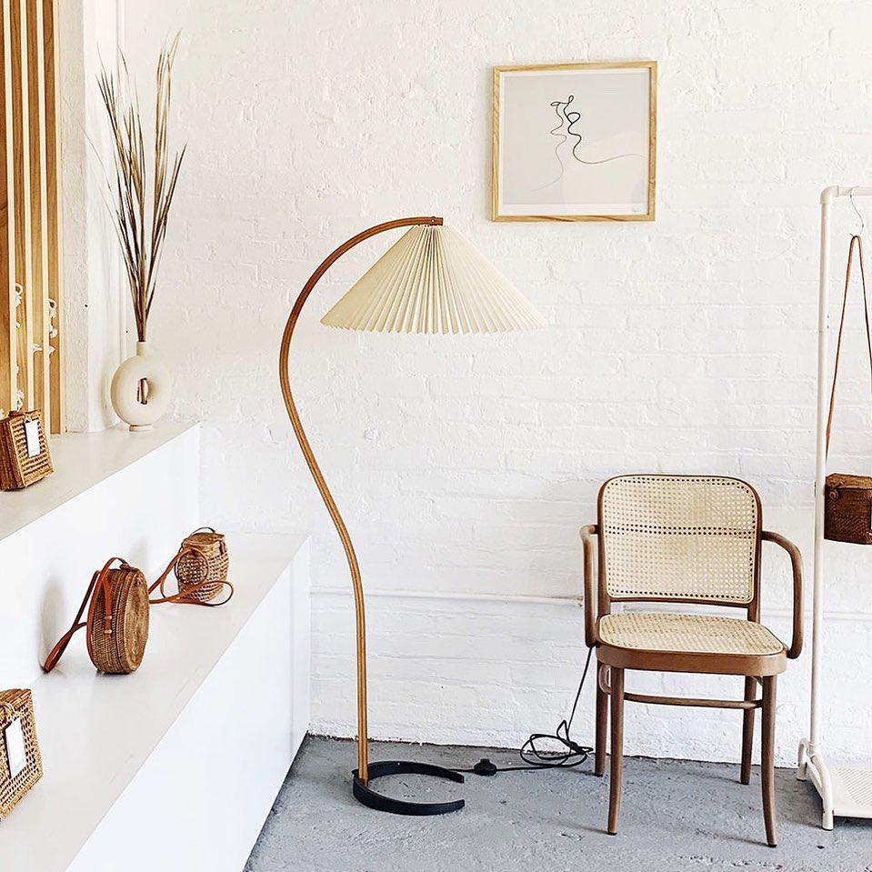 Halden Beechwood Dome Floor Lamp