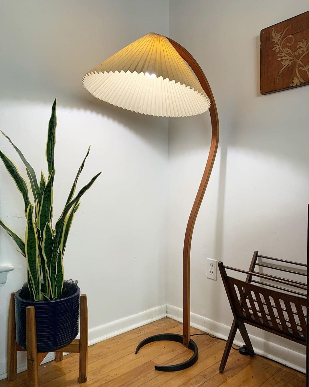 Halden Beechwood Dome Floor Lamp