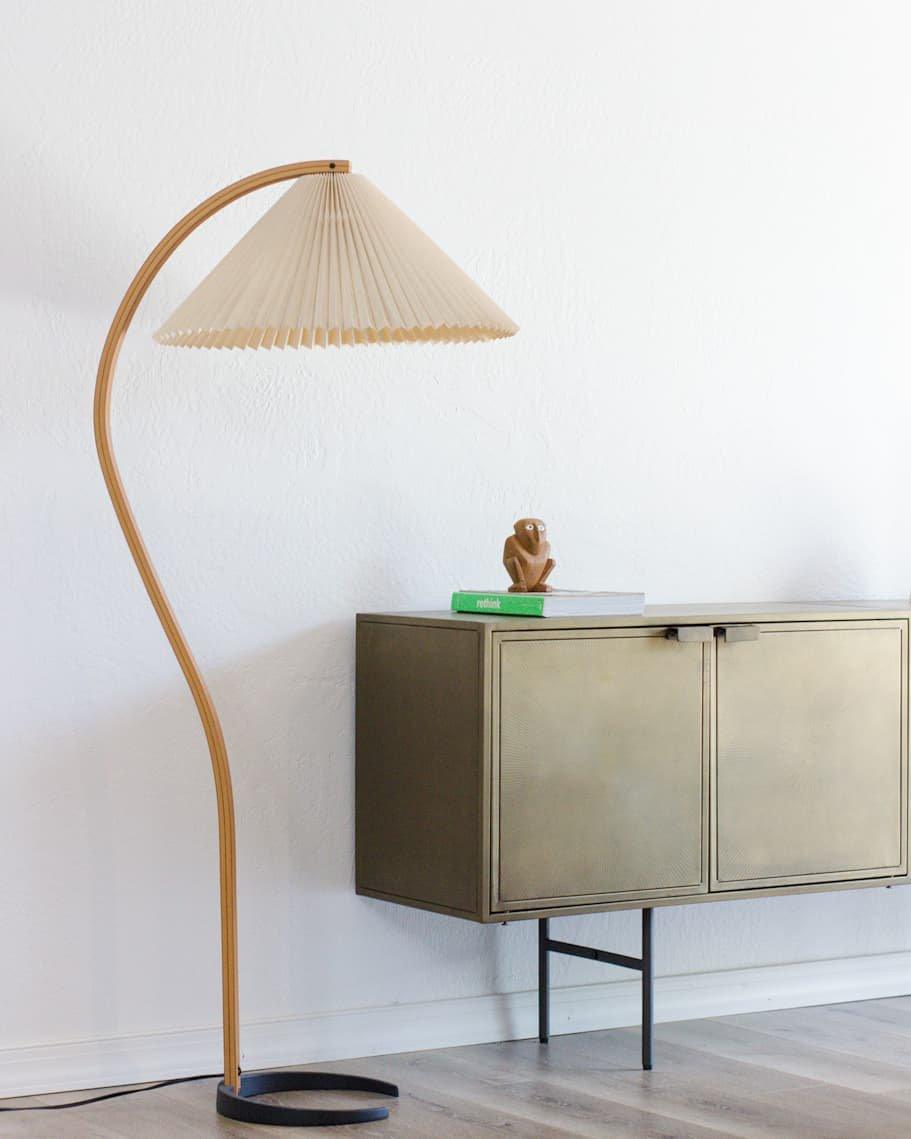 Halden Beechwood Dome Floor Lamp