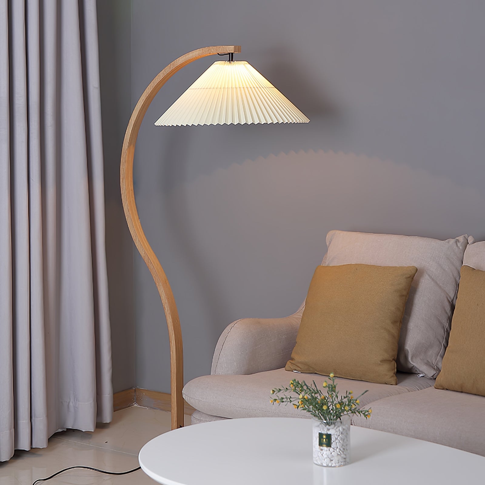 Halden Beechwood Dome Floor Lamp