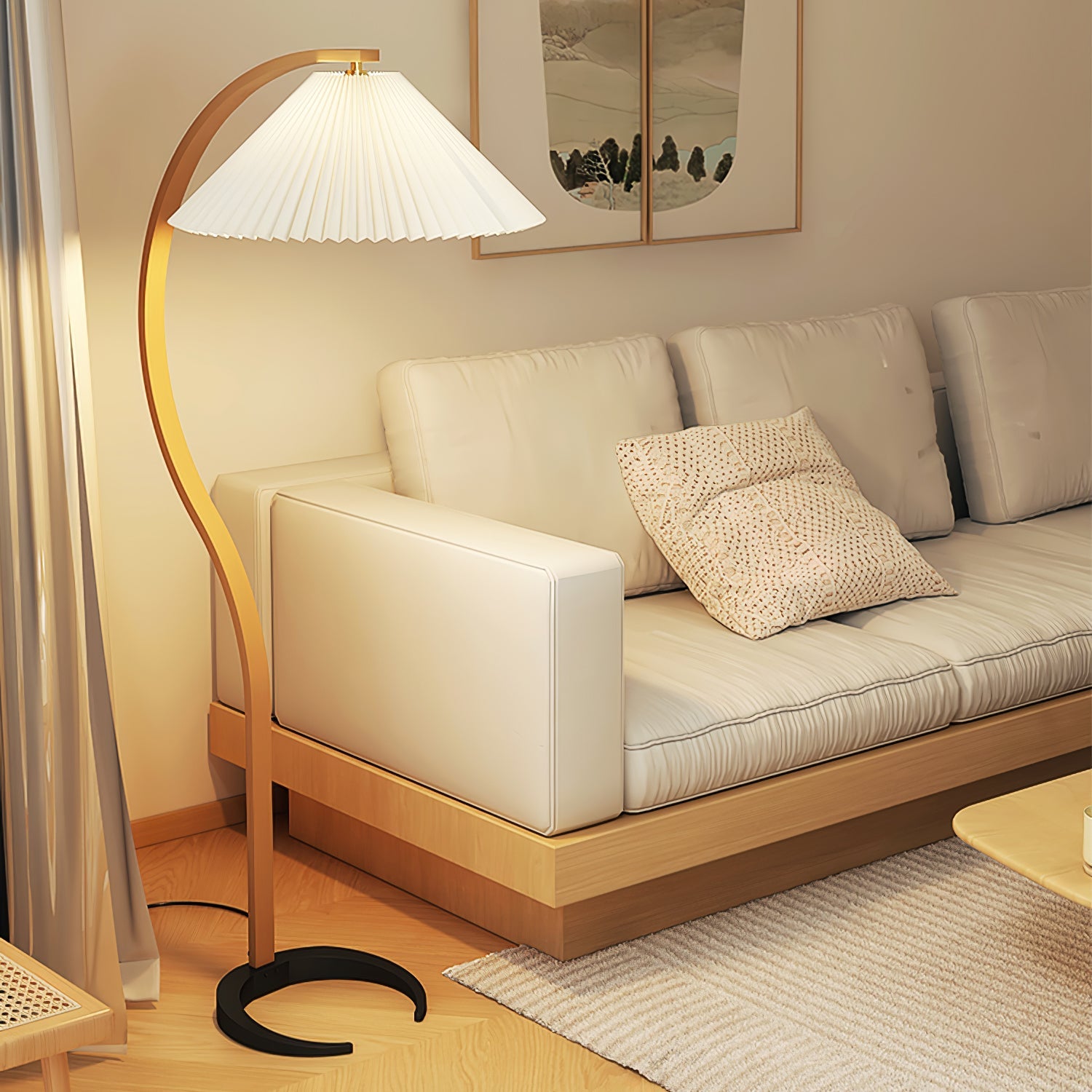 Halden Beechwood Dome Floor Lamp