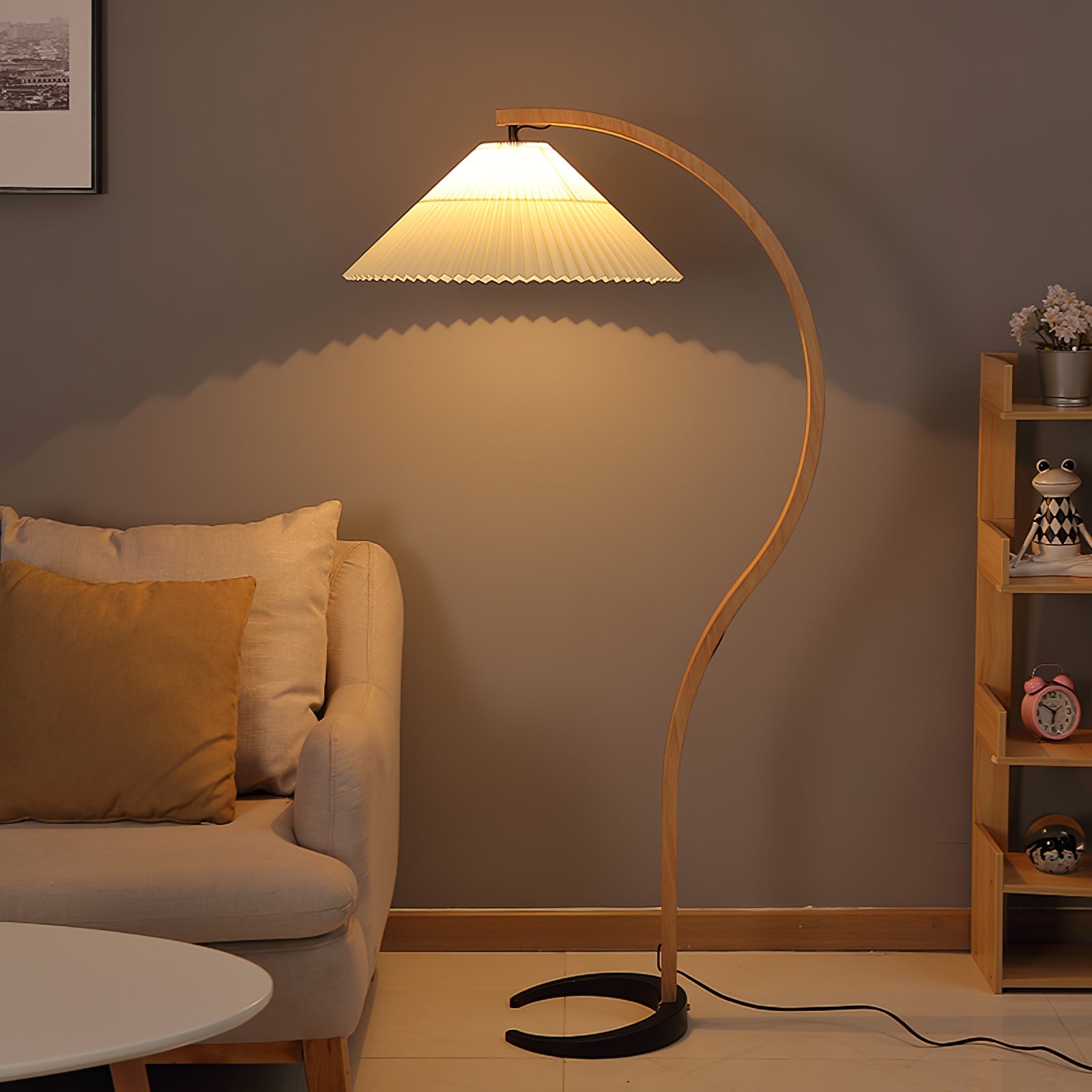 Halden Beechwood Dome Floor Lamp