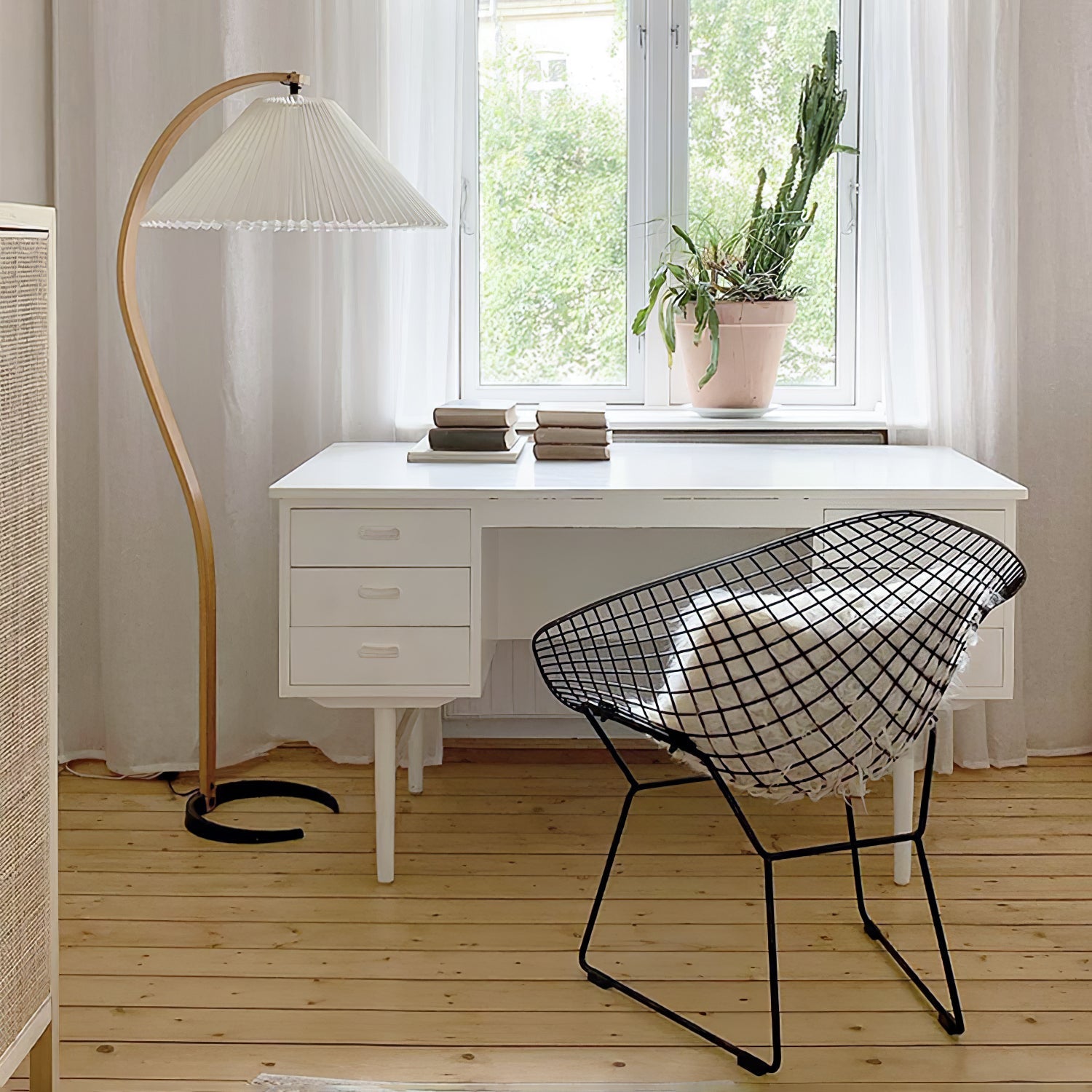 Halden Beechwood Dome Floor Lamp