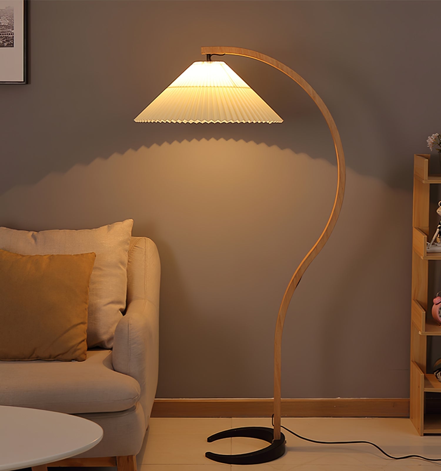 Halden Beechwood Dome Floor Lamp