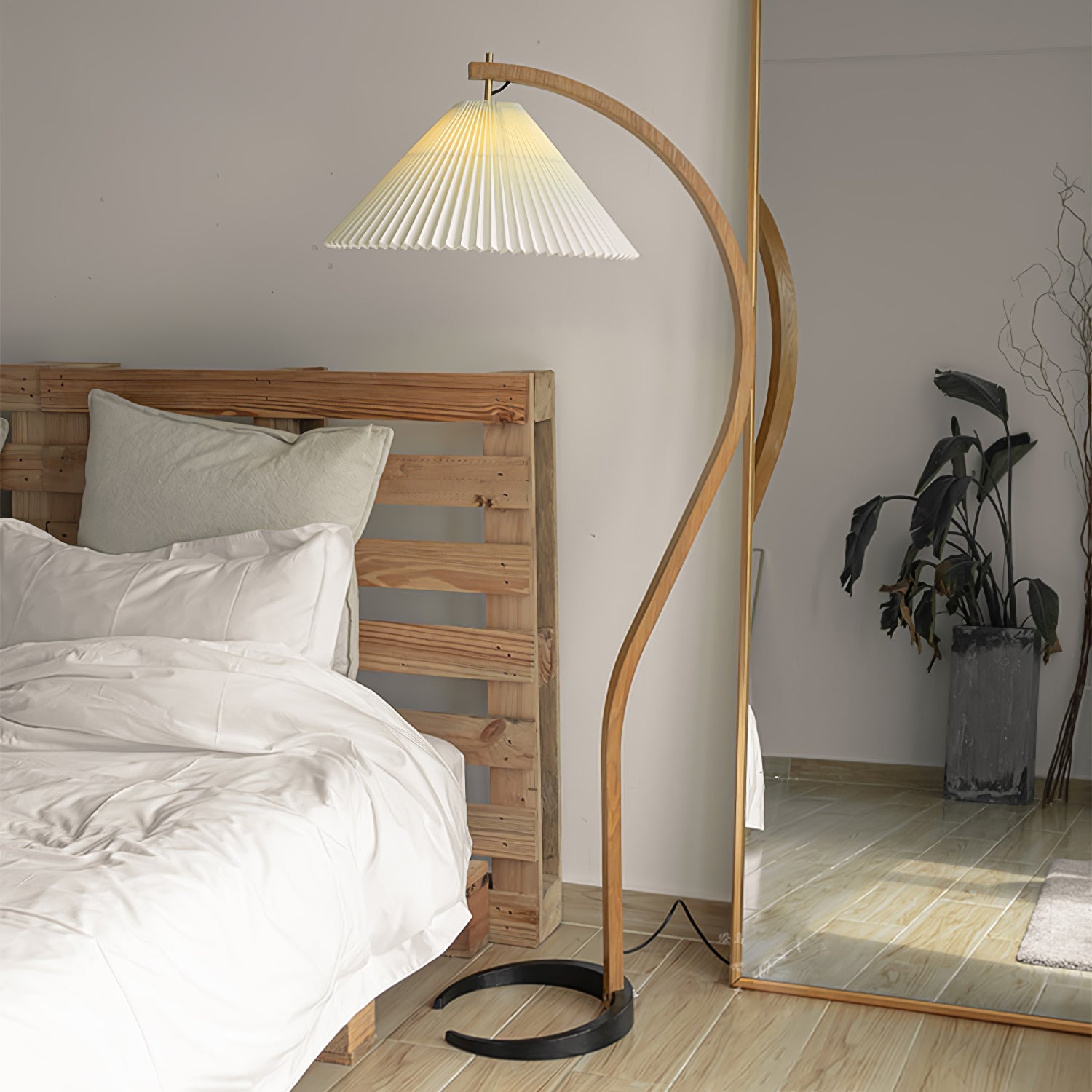 Halden Beechwood Dome Floor Lamp