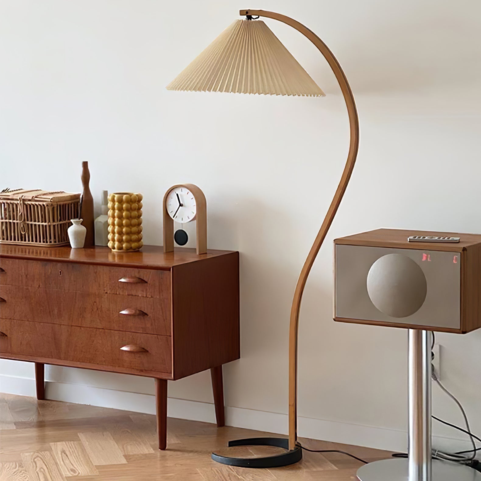 Halden Beechwood Dome Floor Lamp