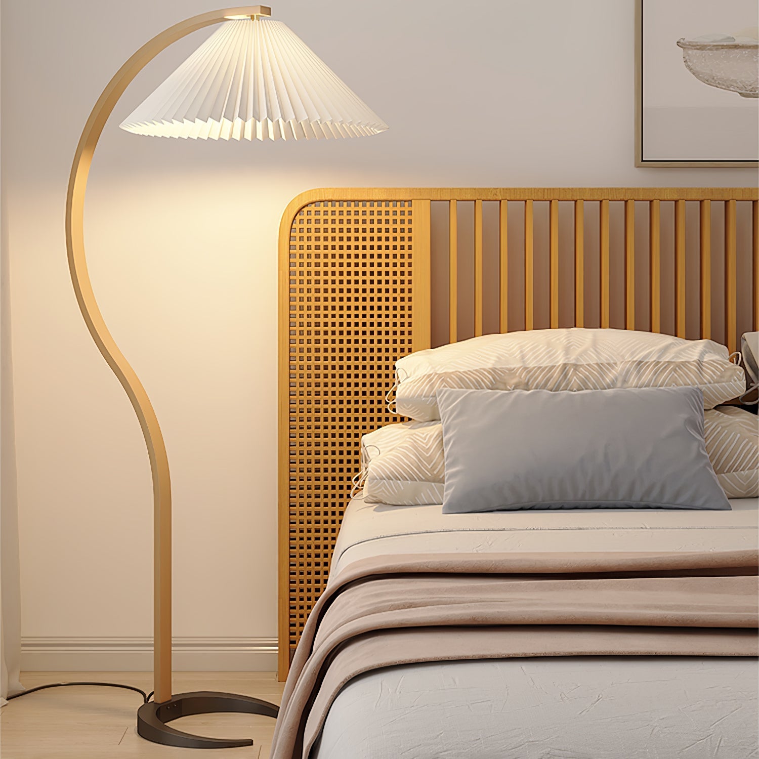 Halden Beechwood Dome Floor Lamp