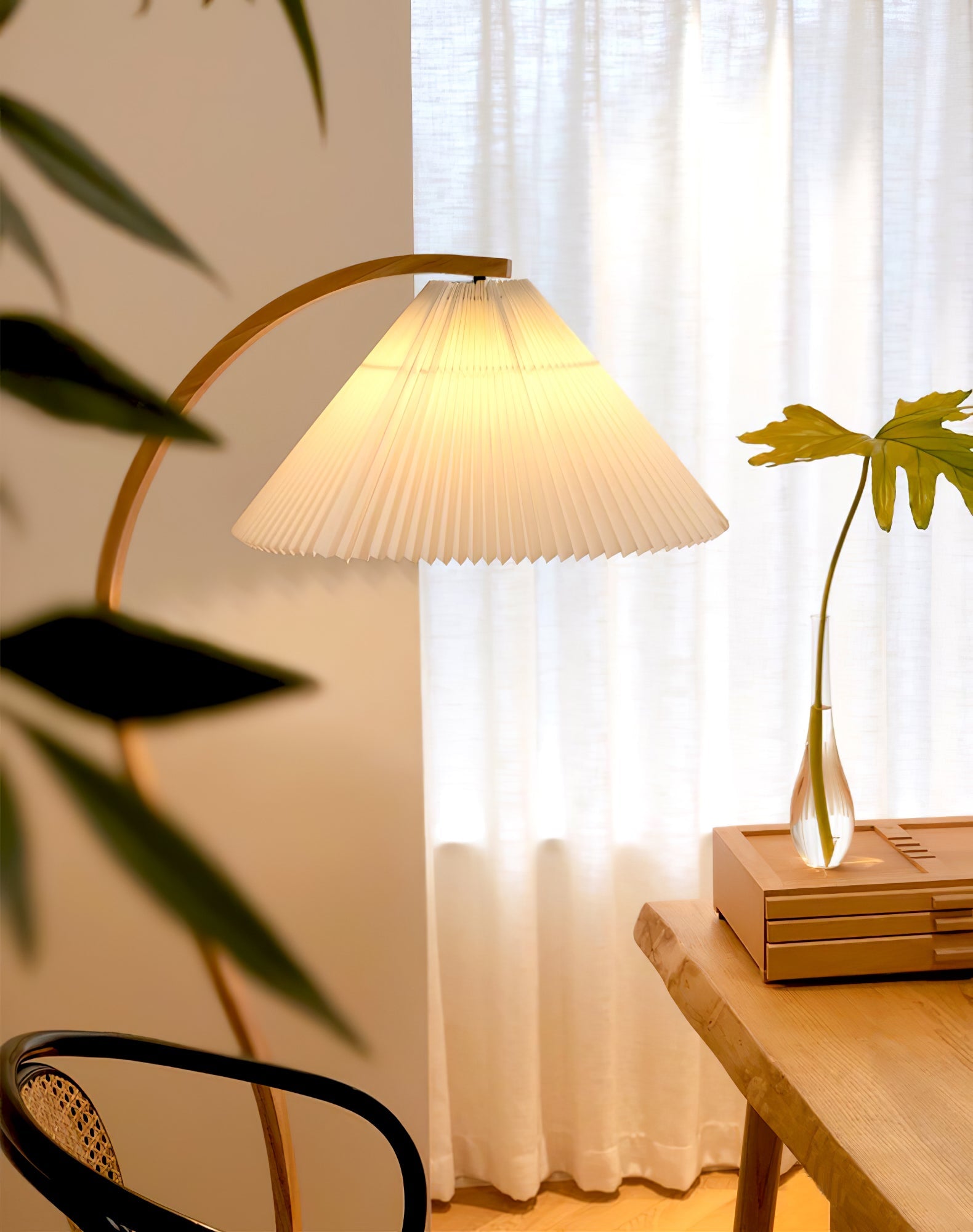 Halden Beechwood Dome Floor Lamp