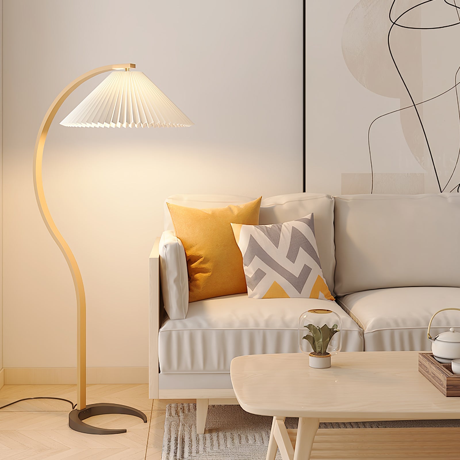 Halden Beechwood Dome Floor Lamp