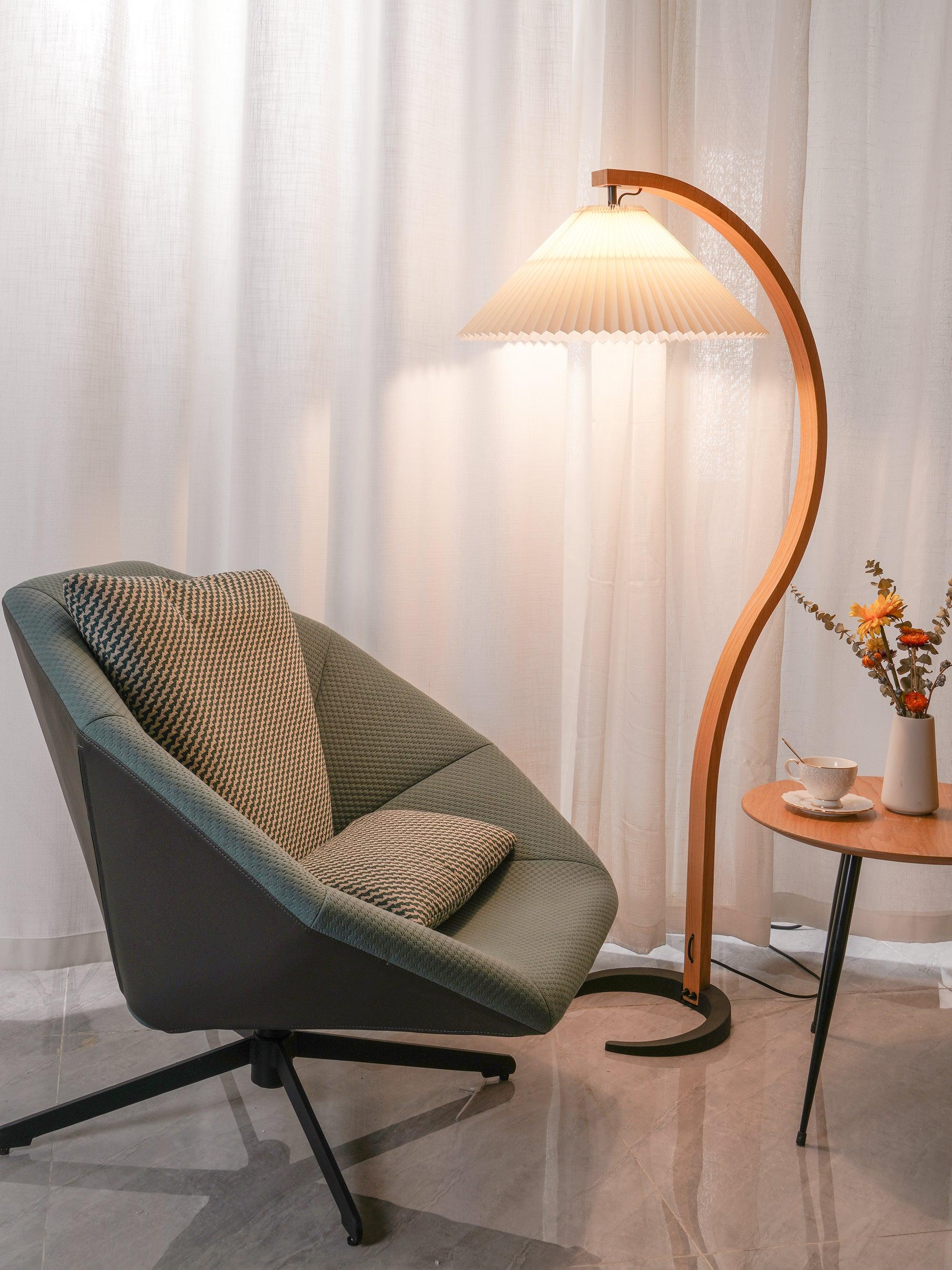 Halden Beechwood Dome Floor Lamp