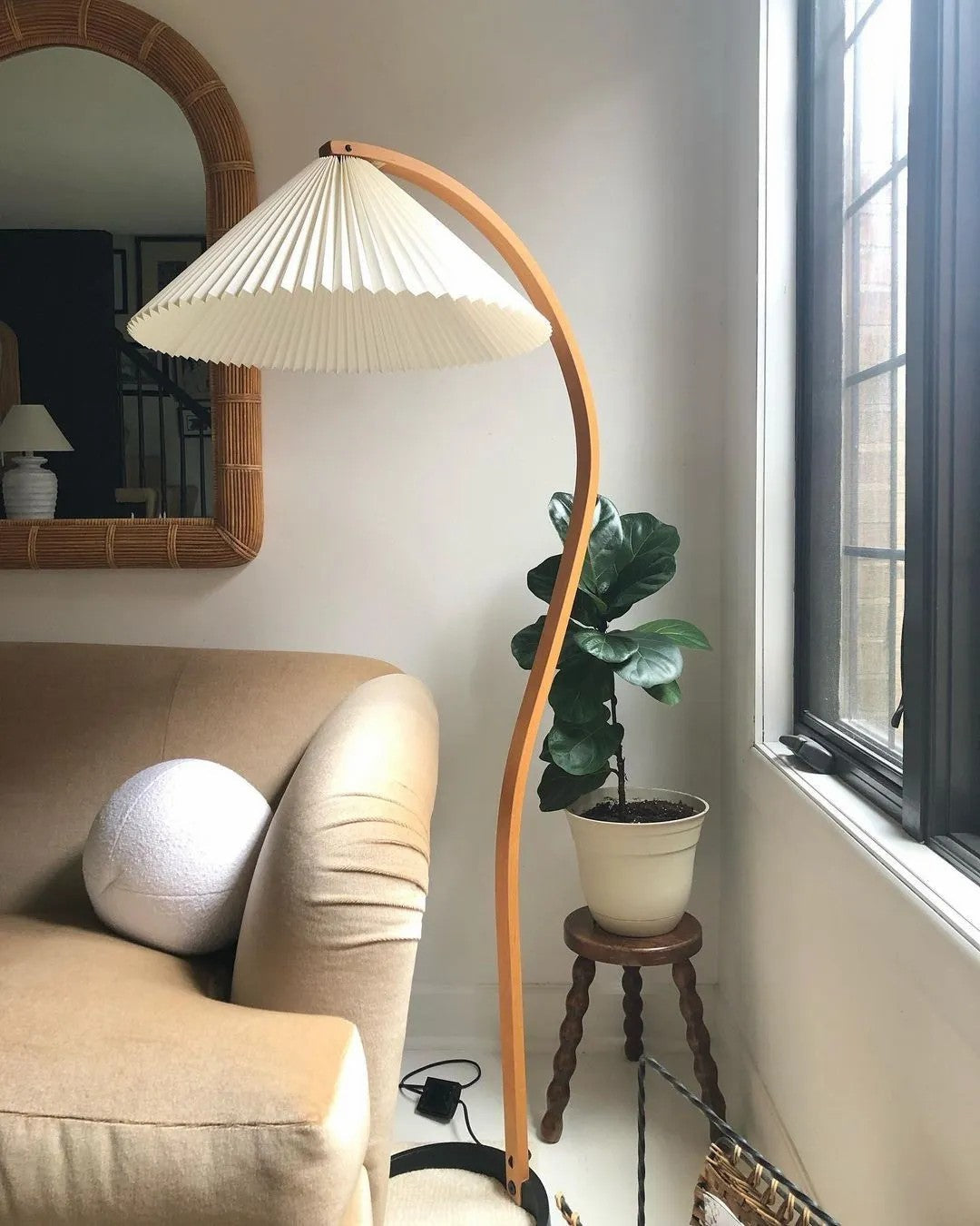Halden Beechwood Dome Floor Lamp