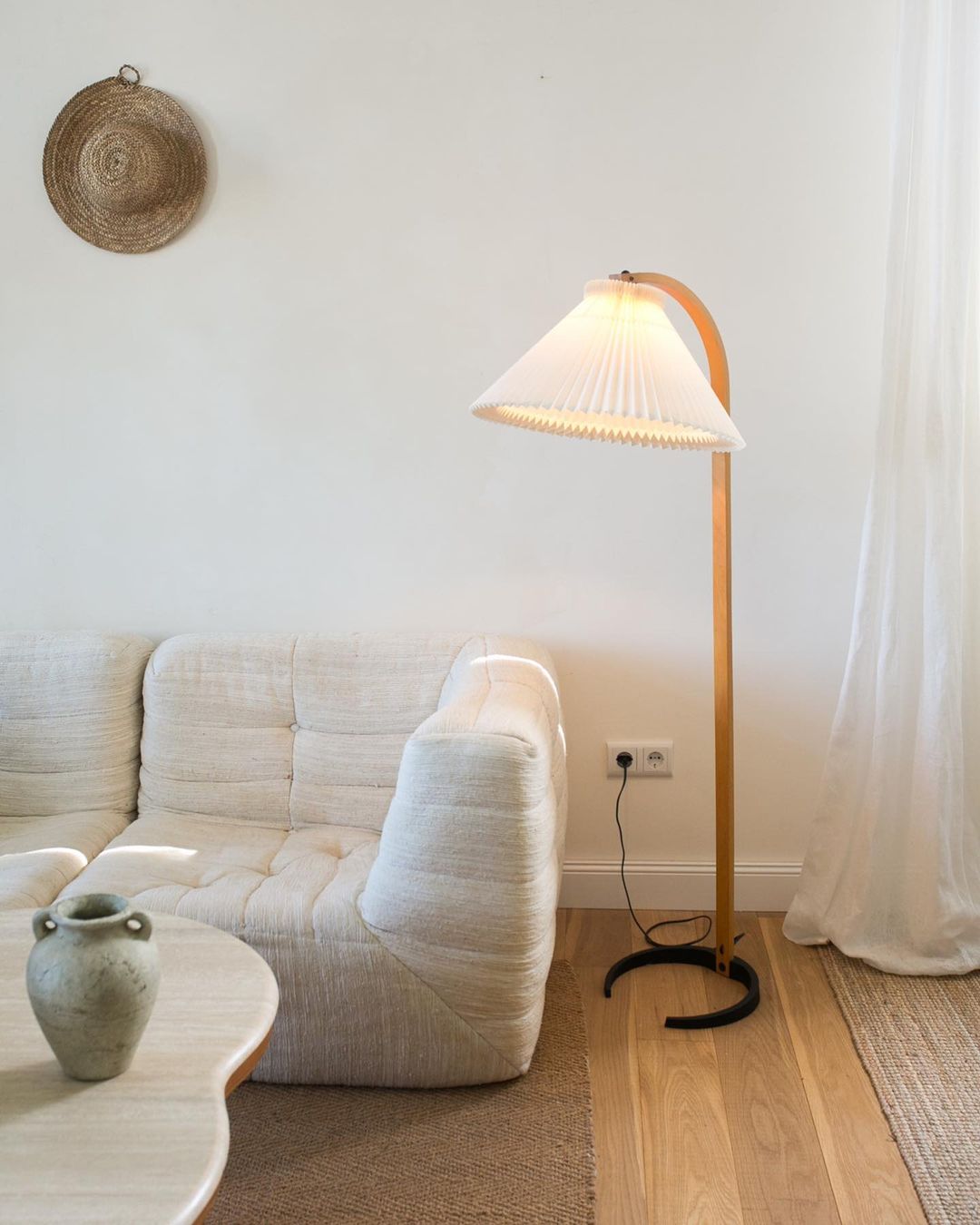 Halden Beechwood Dome Floor Lamp