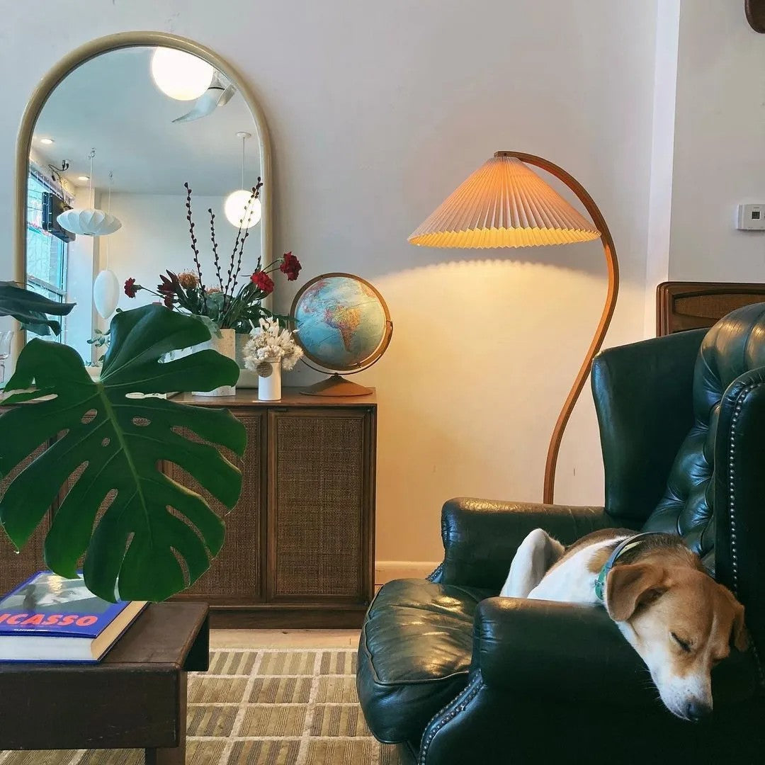 Halden Beechwood Dome Floor Lamp
