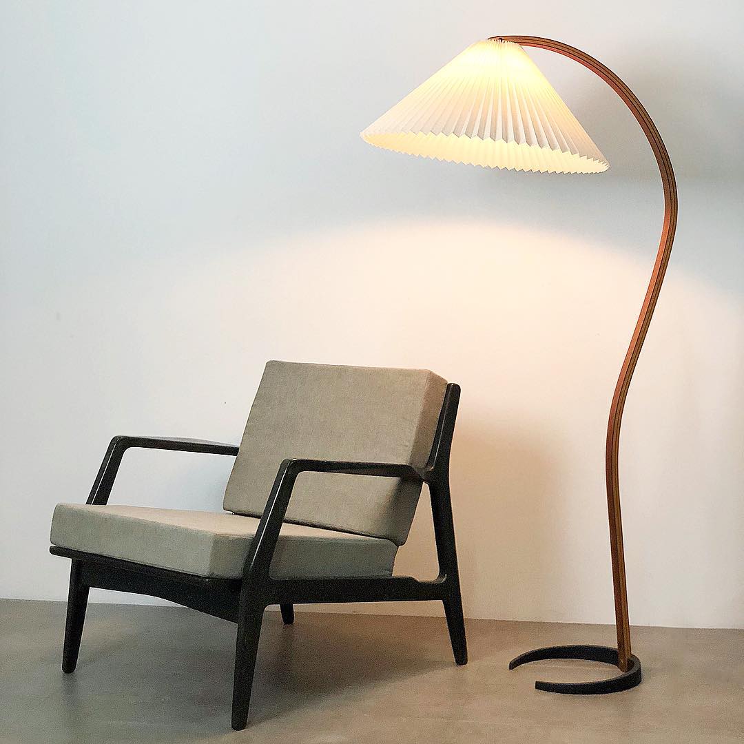 Halden Beechwood Dome Floor Lamp