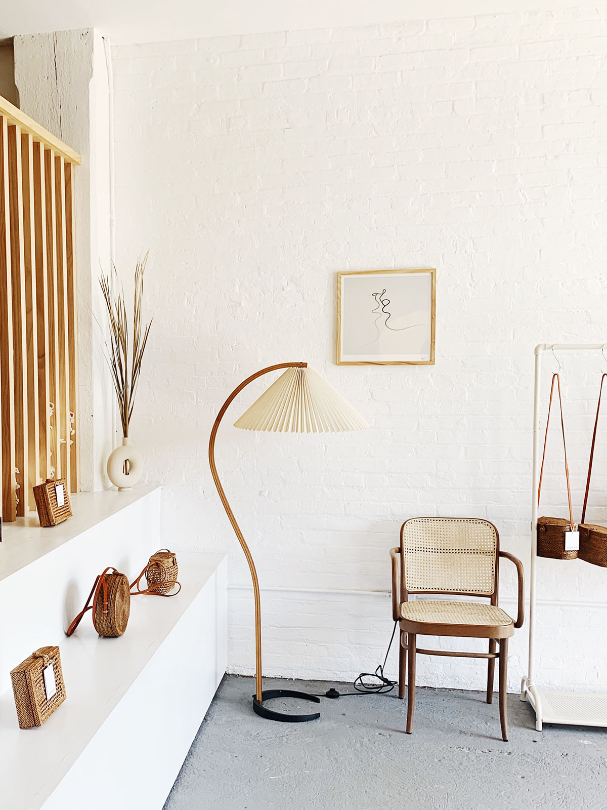Halden Beechwood Dome Floor Lamp