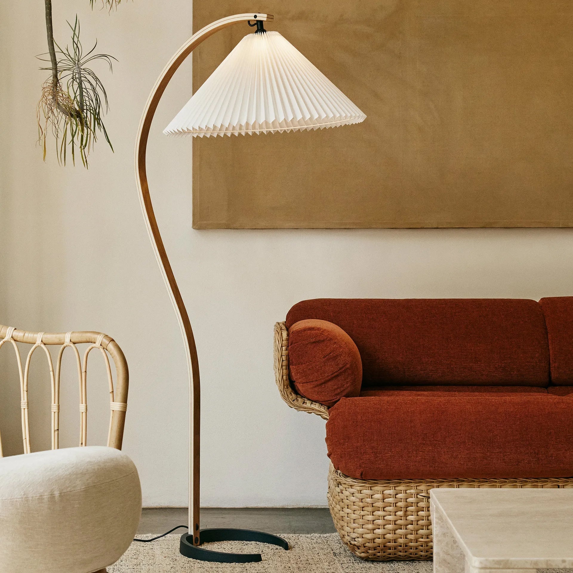 Halden Beechwood Dome Floor Lamp