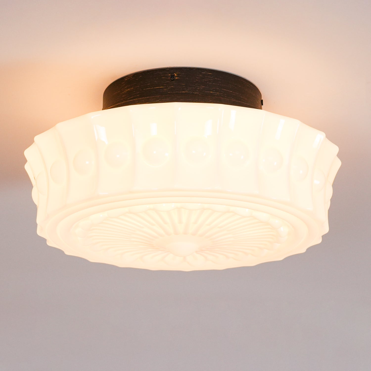 Beacon Drum Flush Ceiling Light