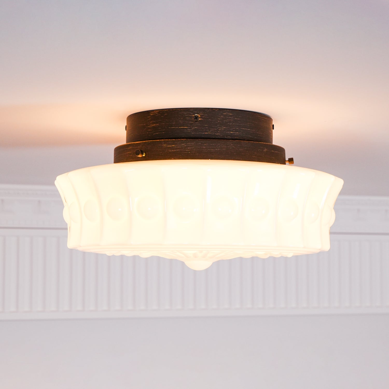 Beacon Drum Flush Ceiling Light