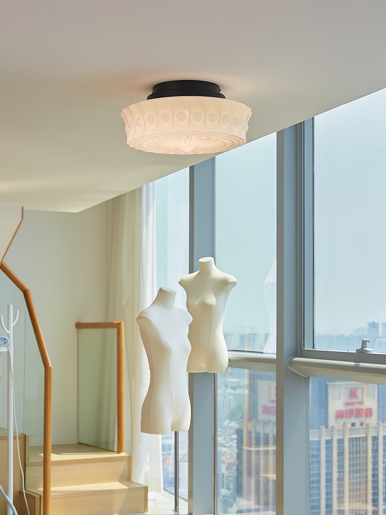 Beacon Drum Flush Ceiling Light