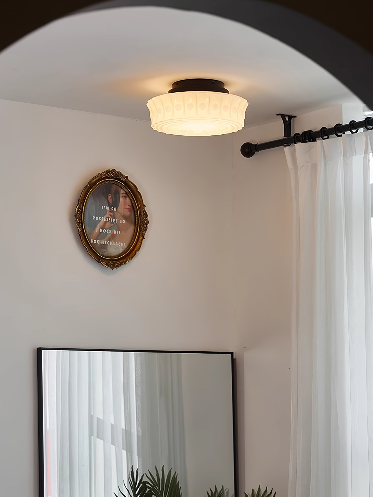 Beacon Drum Flush Ceiling Light