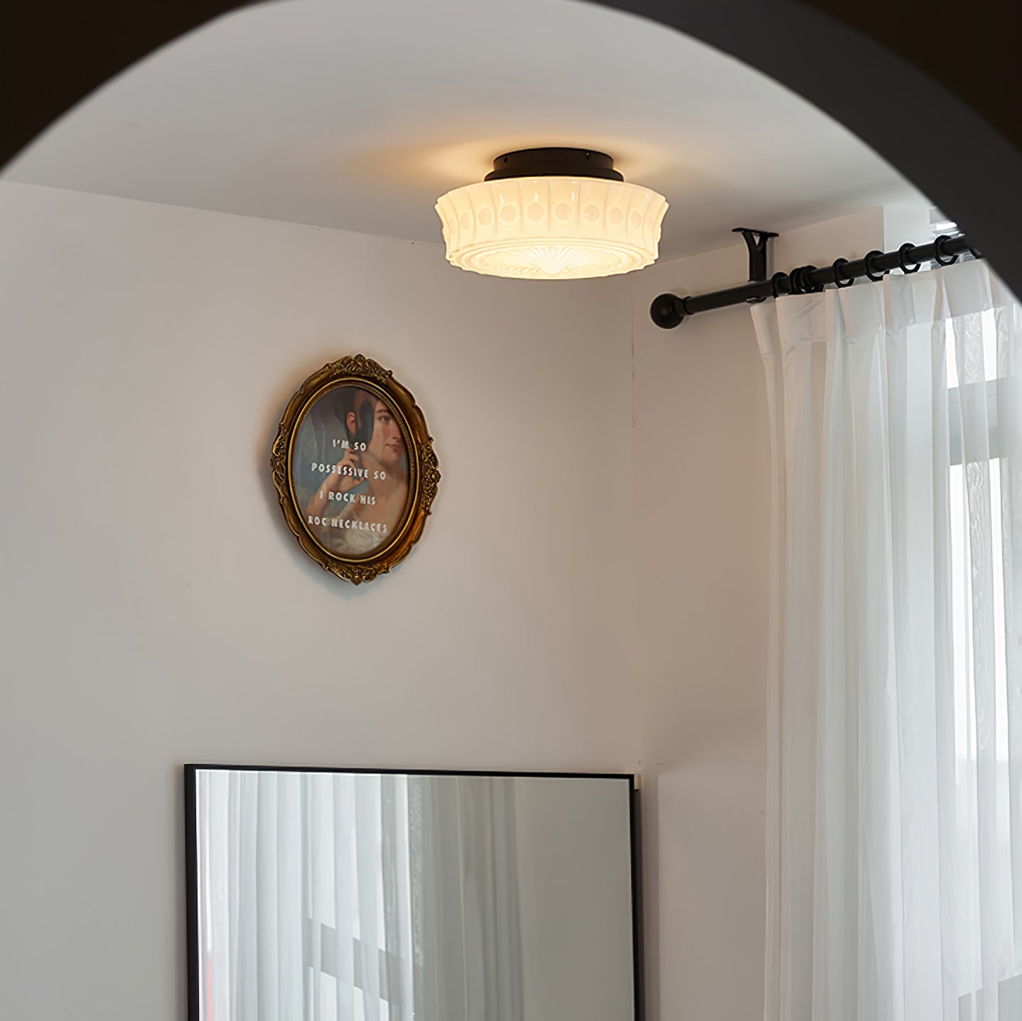Beacon Drum Flush Ceiling Light