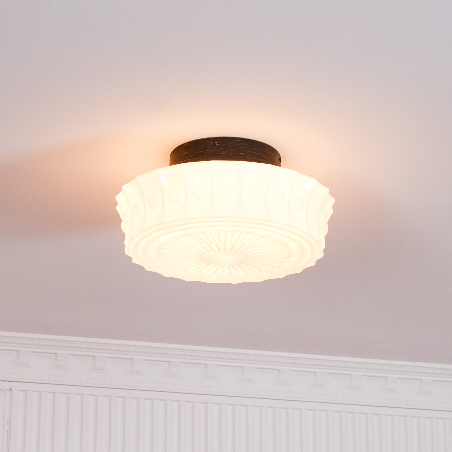 Beacon Drum Flush Ceiling Light