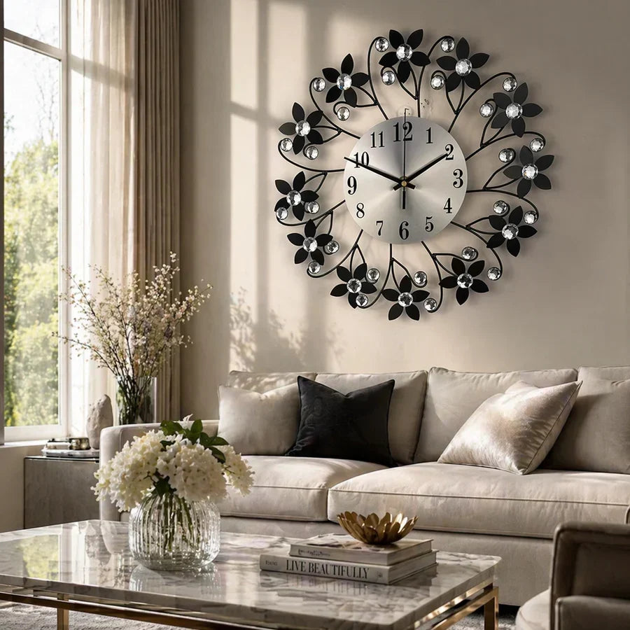 Crystal Petal Artisan Wall Clock