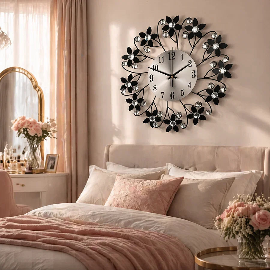 Crystal Petal Artisan Wall Clock