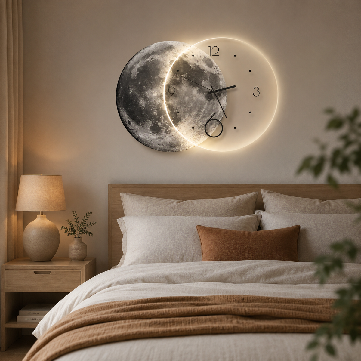 Moon Surface LED Wall Clock