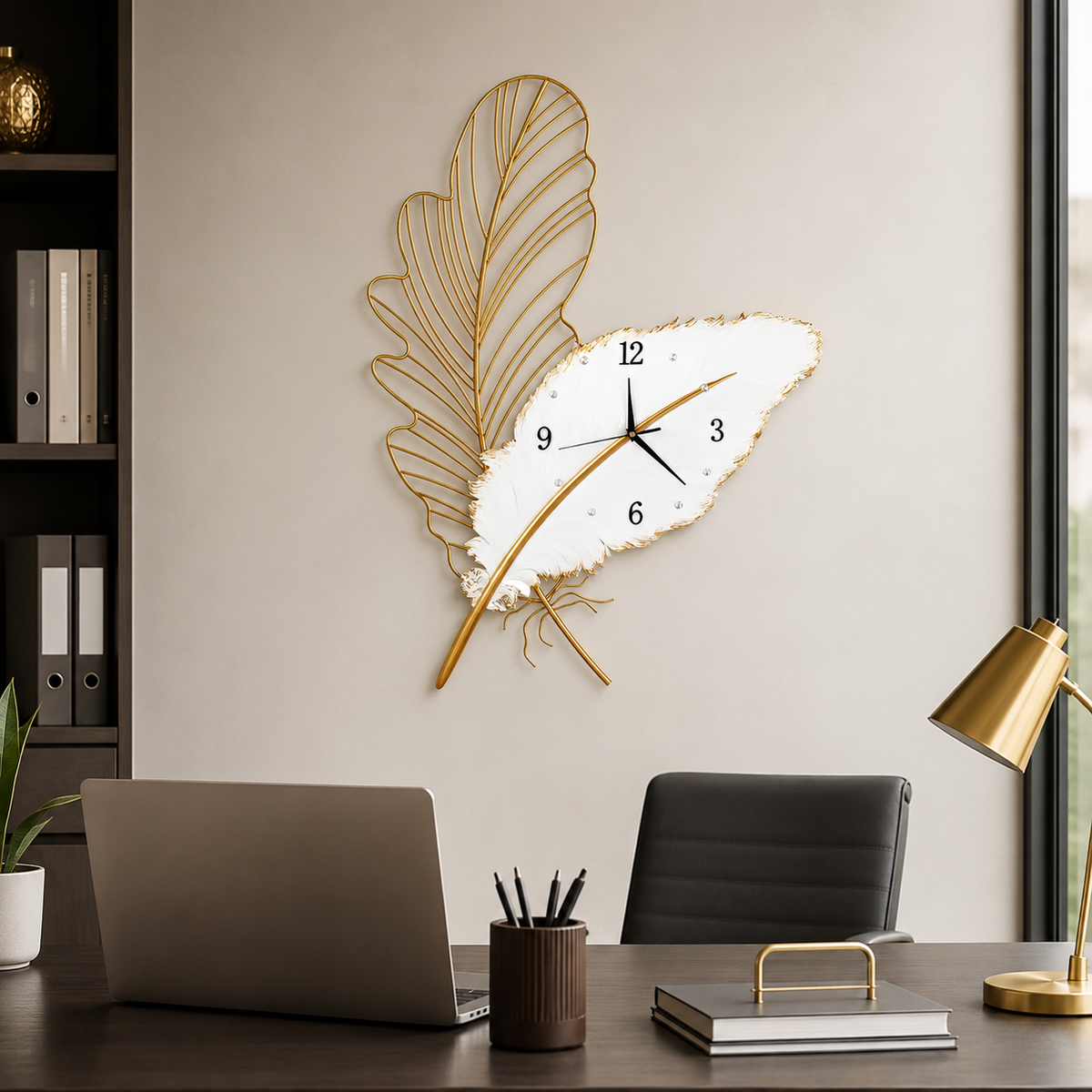 Feather Form LED Wall Clock