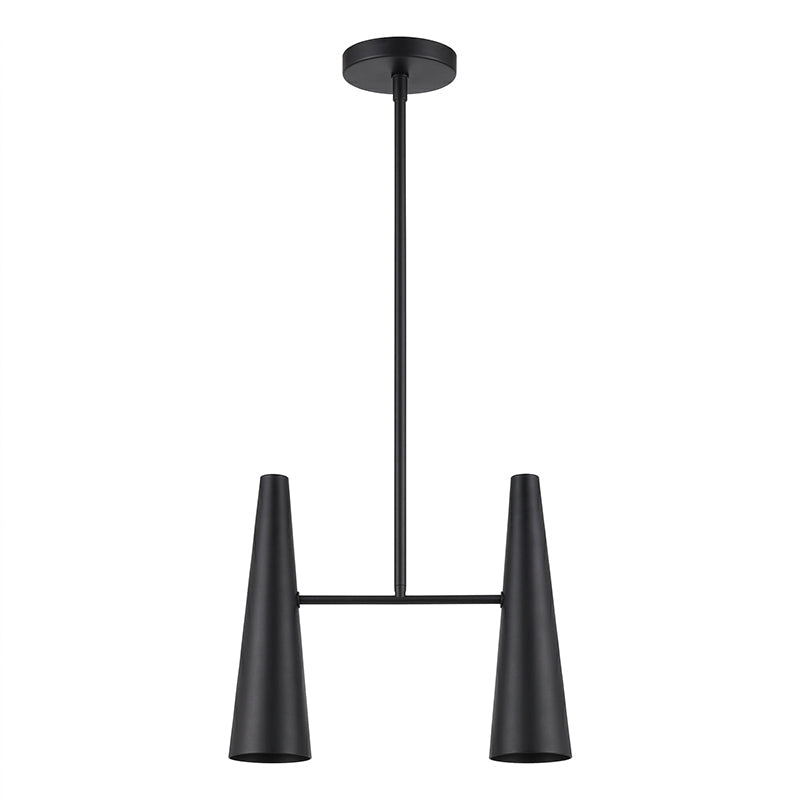 Conical Brass 2-Light Linear Pendant Light