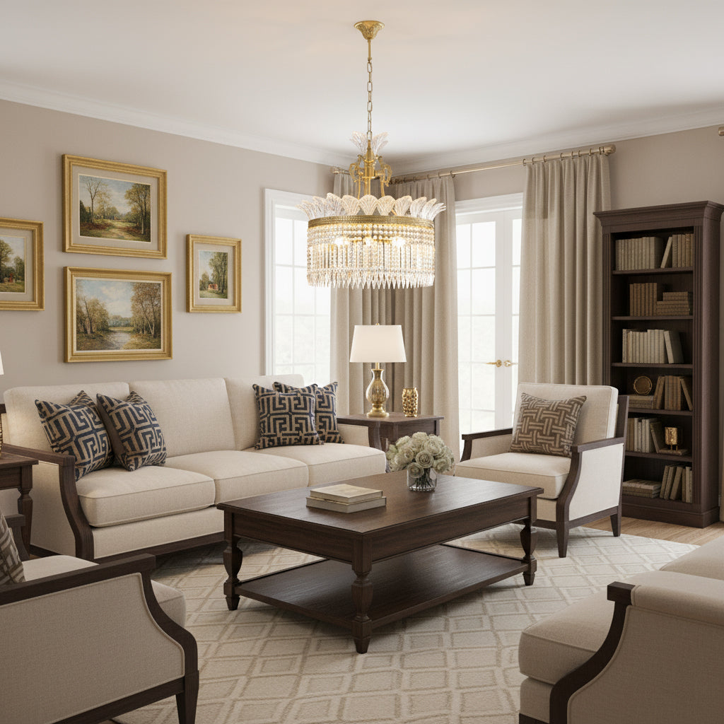 Facette Brass & Crystal Chandelier