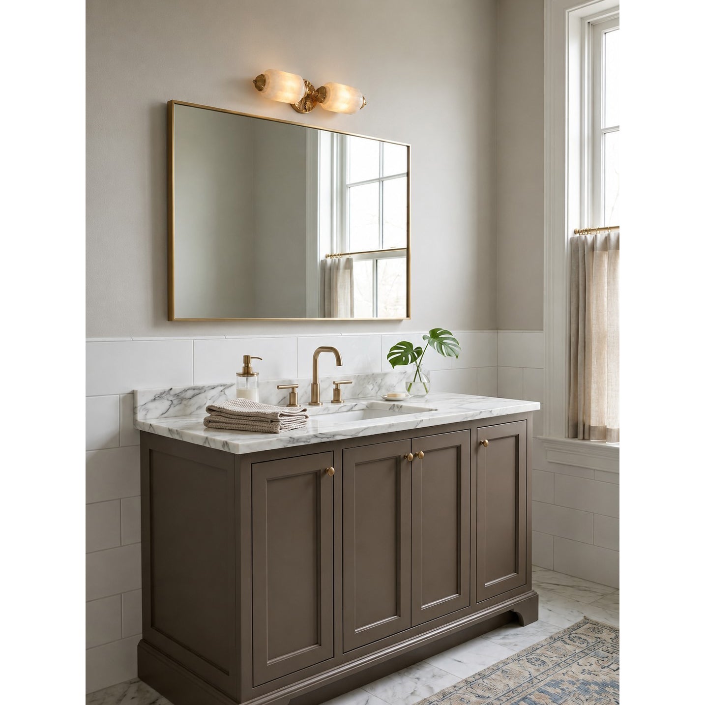 Scalloped Alabaster Twin Wall Sconce