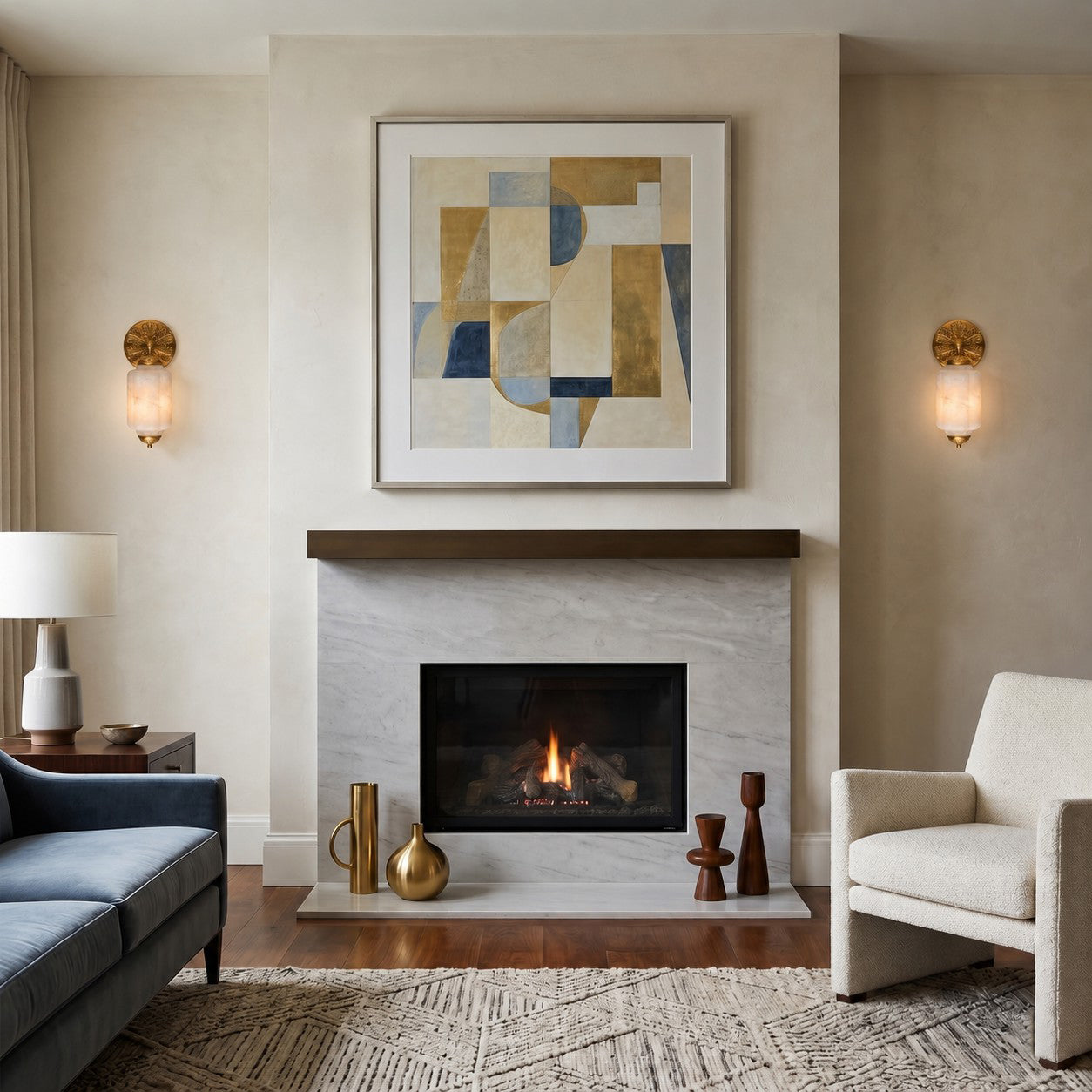 Scalloped Alabaster Twin Wall Sconce