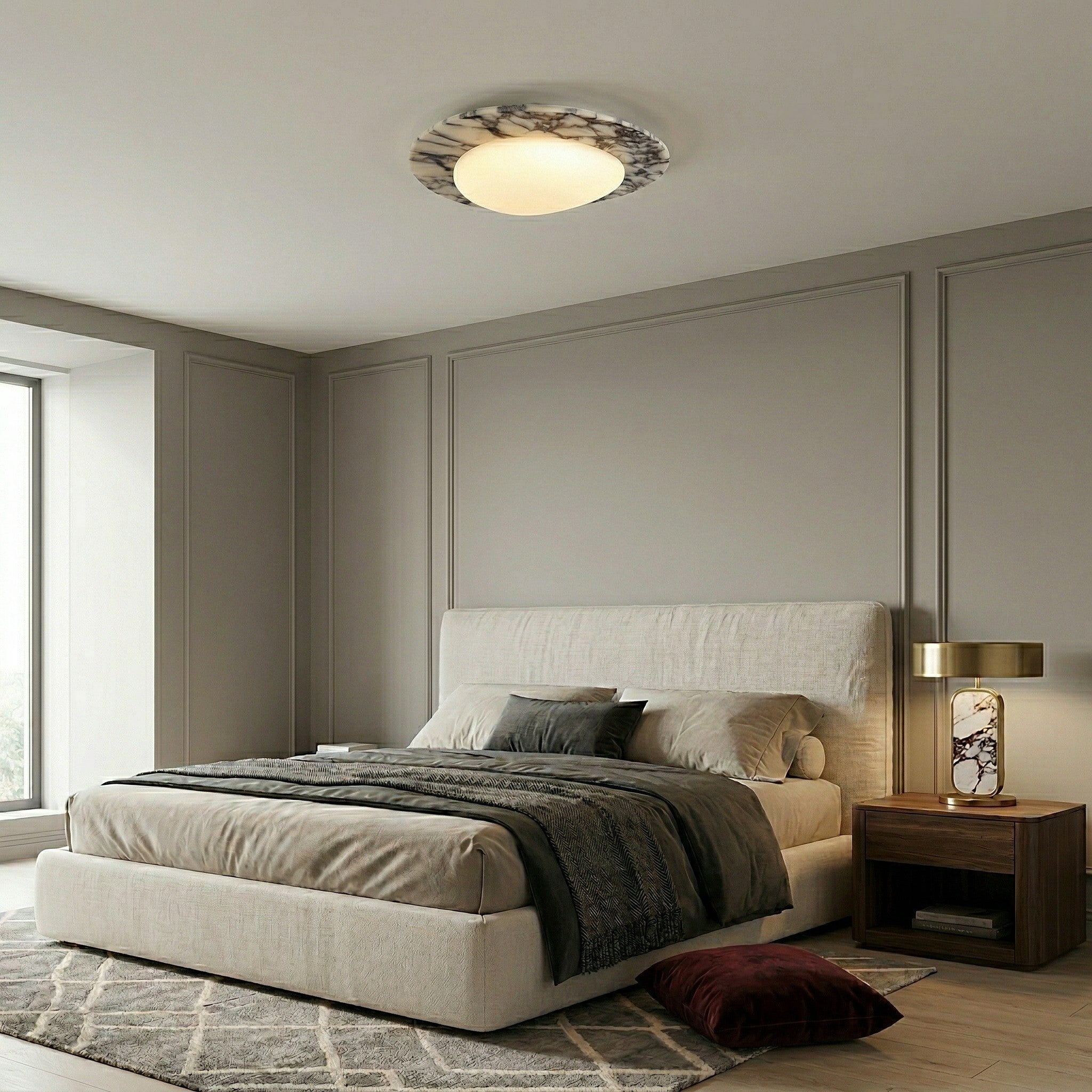 Selene Marble Oval Flush Mount