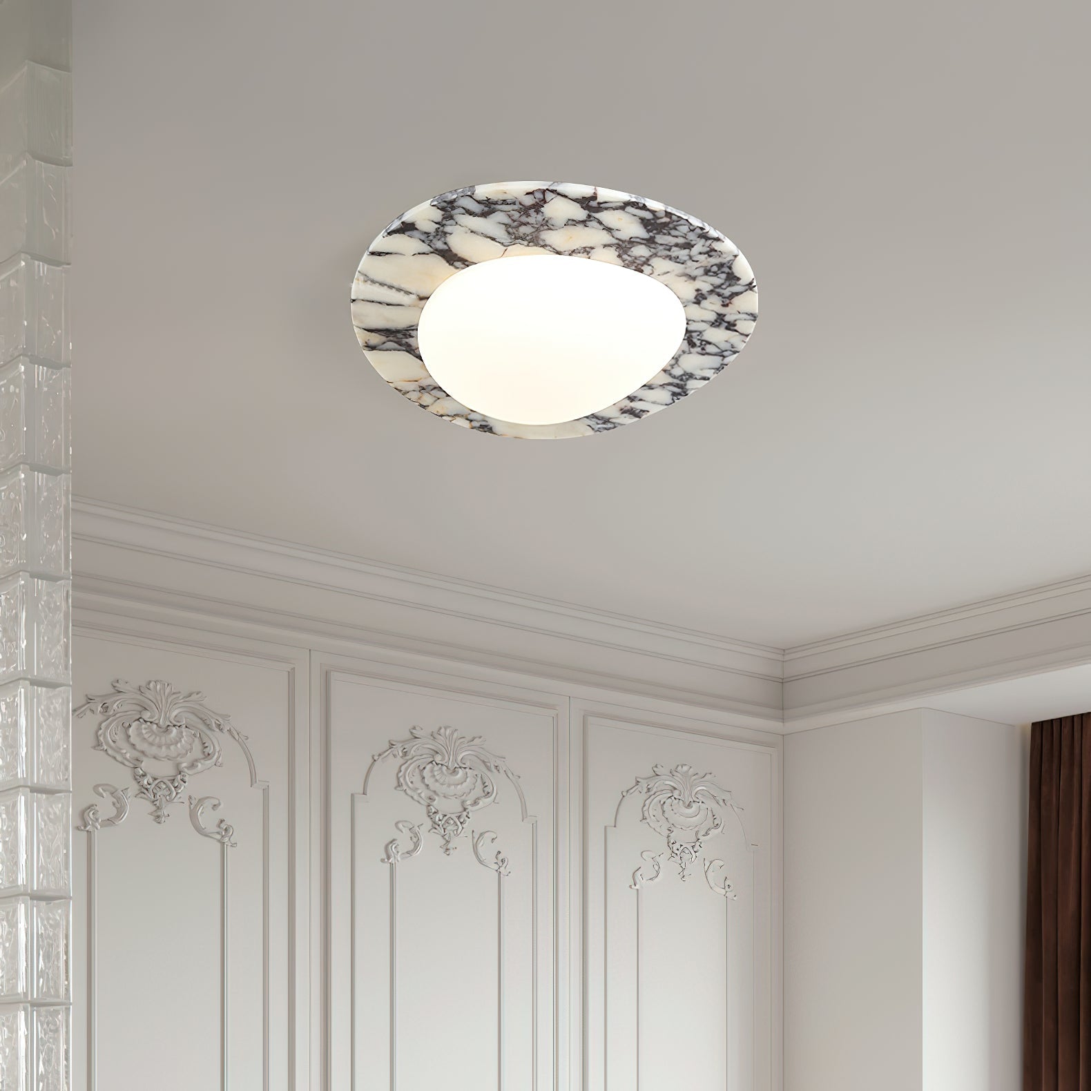 Selene Marble Oval Flush Mount