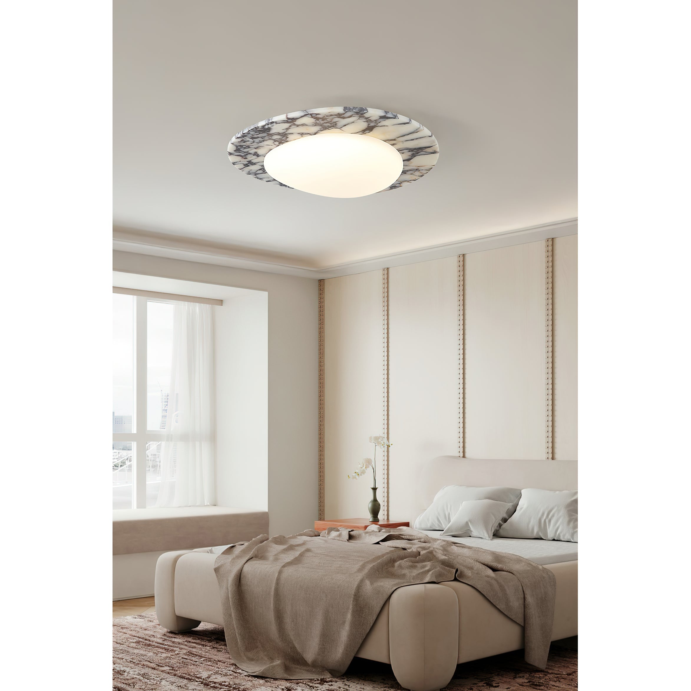 Selene Marble Oval Flush Mount