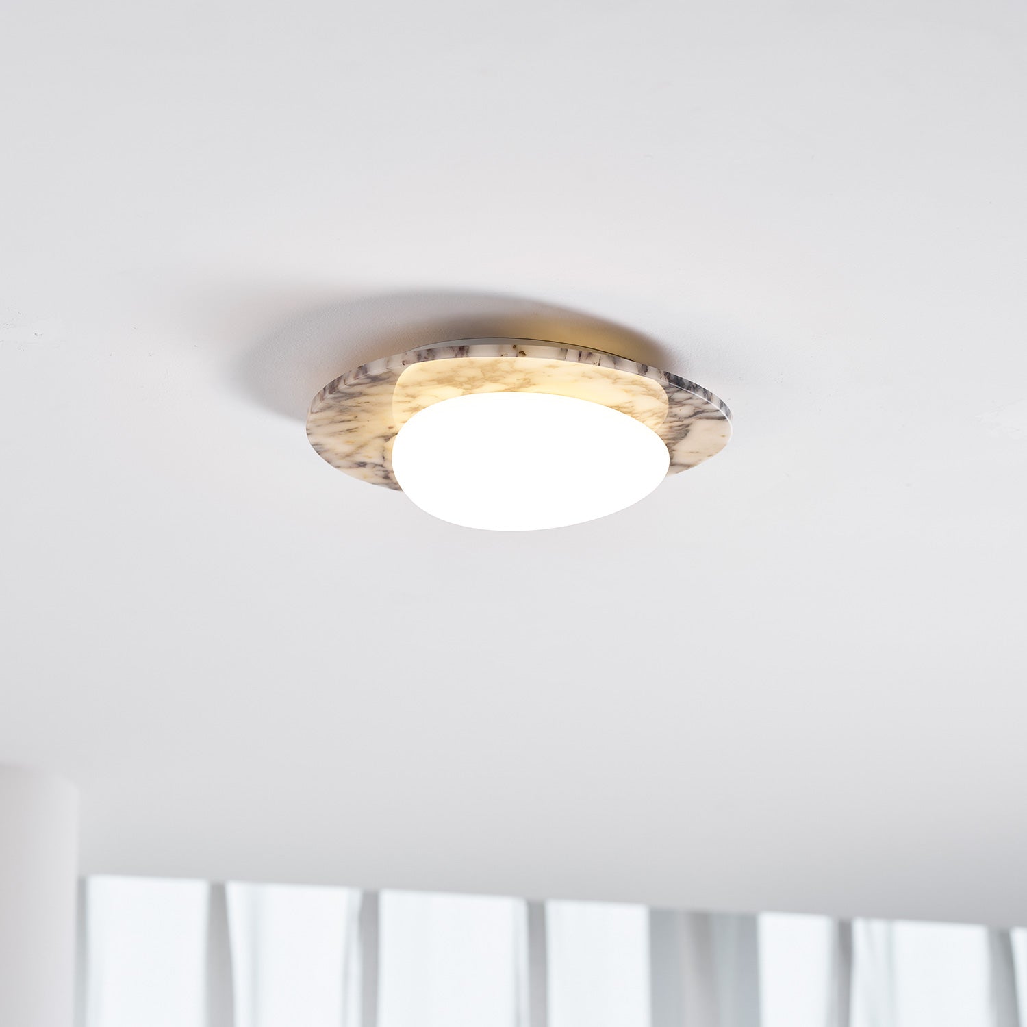 Selene Marble Oval Flush Mount